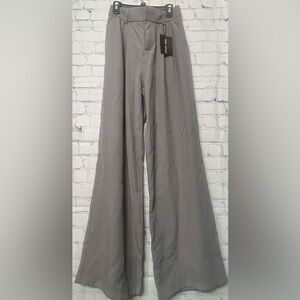 Daisy Grace Elegant Wide-Leg Gray Trousers